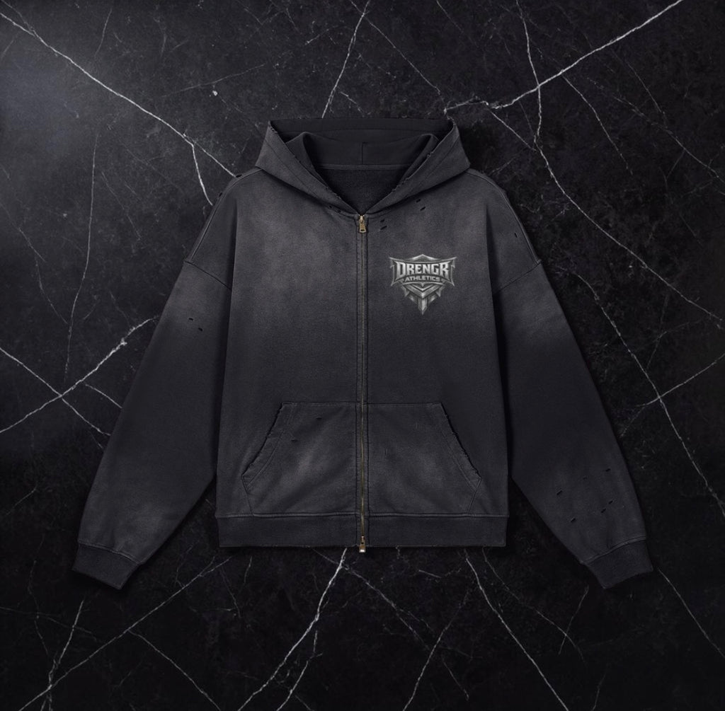 Steel Series: Sun Faded Iron Full-Zip Hoodie