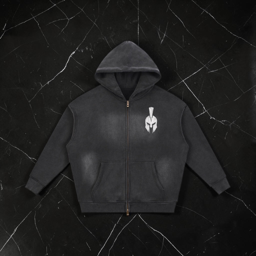 Warborn Spartan Sunfade Boxy Fleece Zip-Up