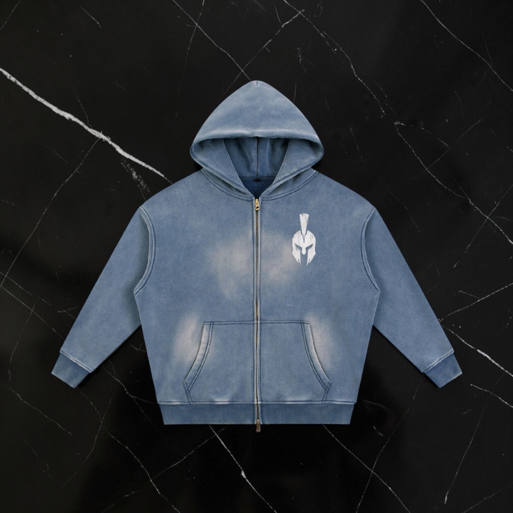 Warborn Spartan Sunfade Boxy Fleece Zip-Up