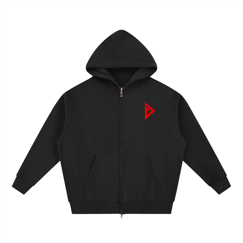 Crimson Logo Oversized Boxy Zip Up
